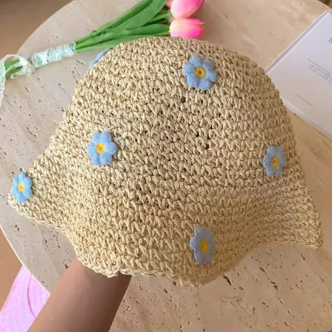 Женская соломенная панама бежевая