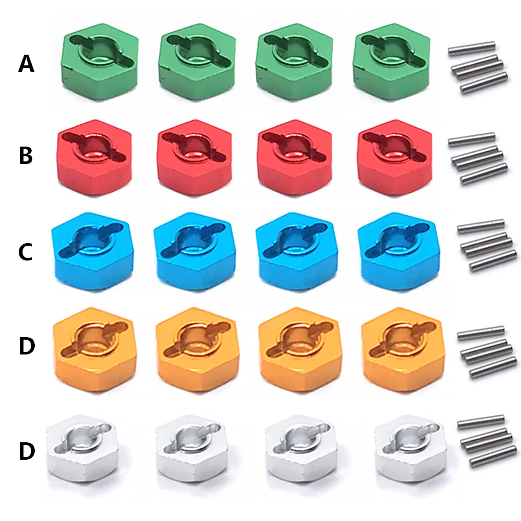 

4Pcs Metal 12mm Hexagon Coupler Adapter RC Car Model Truck Upgrade Parts Supplies Replacemnet for Wltoys 12428 12423 12429