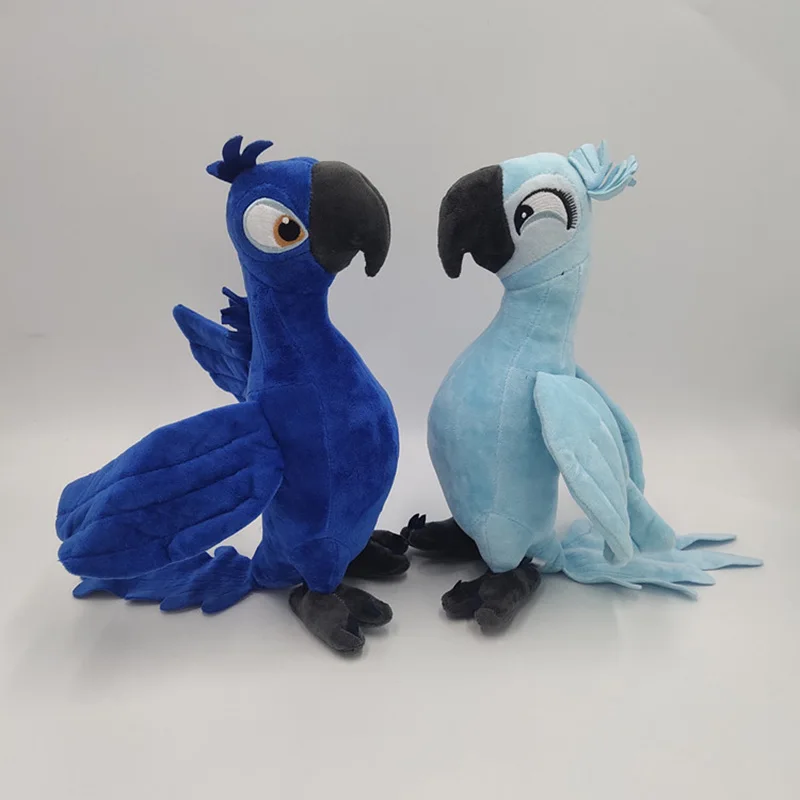 

30cm 2pcs/lot Movie Peripheral Toys Rio 2 Cartoon Plush Toys Blue Parrot Blu & Jewel Stuffed Bird Dolls For Kids Holiday Gifts