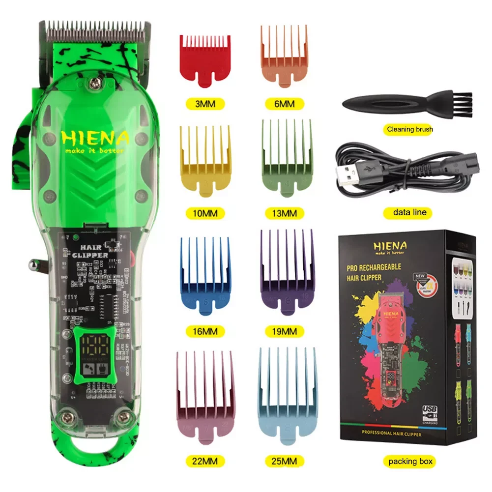 

Машинка для стрижки волос со светодиодным дисплеем, портативная легкая машинка для стрижки волос, триммер, сменный ограничитель для дома