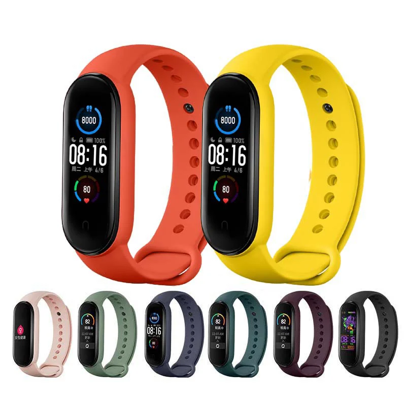 

Ремешок силиконовый для Xiaomi Mi Band 6 5 4 3, сменный спортивный мягкий браслет для Mi band 5 4 3 6, Аксессуары для браслета