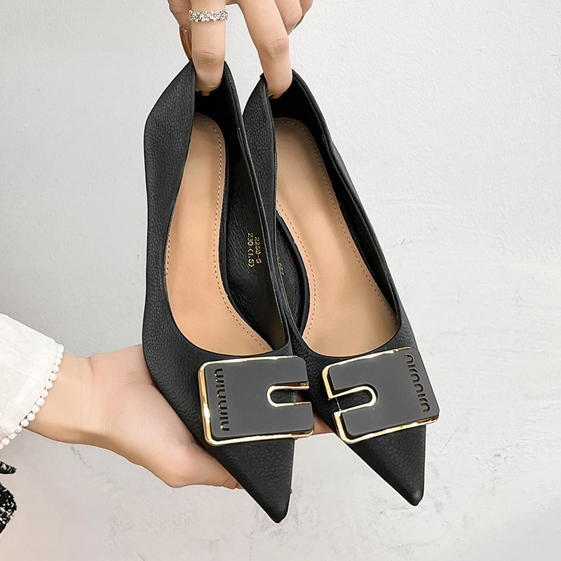 Women's Heels Women Trend 2022 Stilettos Pointed Toe Elegant Dress Shoes Party Luxury Office Casual Comfort Pumps Black Brown