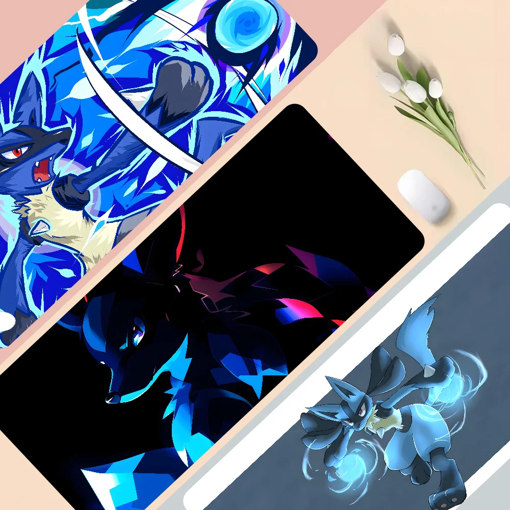 Anime Lucario Mousepad Gaming Mouse pad Gamer Pc Accessories Deskmat Keyboard Mat Desk Protector Mause Pads