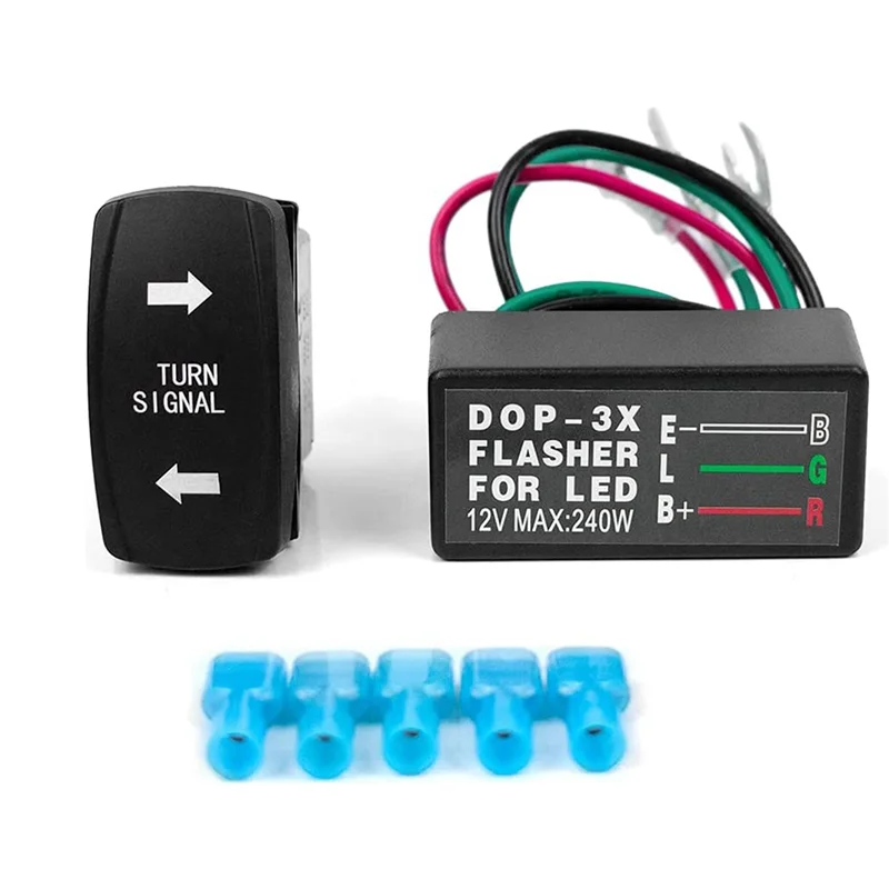 

12V Universal 3-Wire Flash Controller W/Turn Signal Switch LED Light Flasher Blinker Relay for Boat Trucks Car ATV UTV