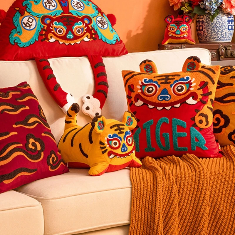 

Мягкие декоративные подушки с вышивкой, для дома, весеннего фестиваля, гостиной