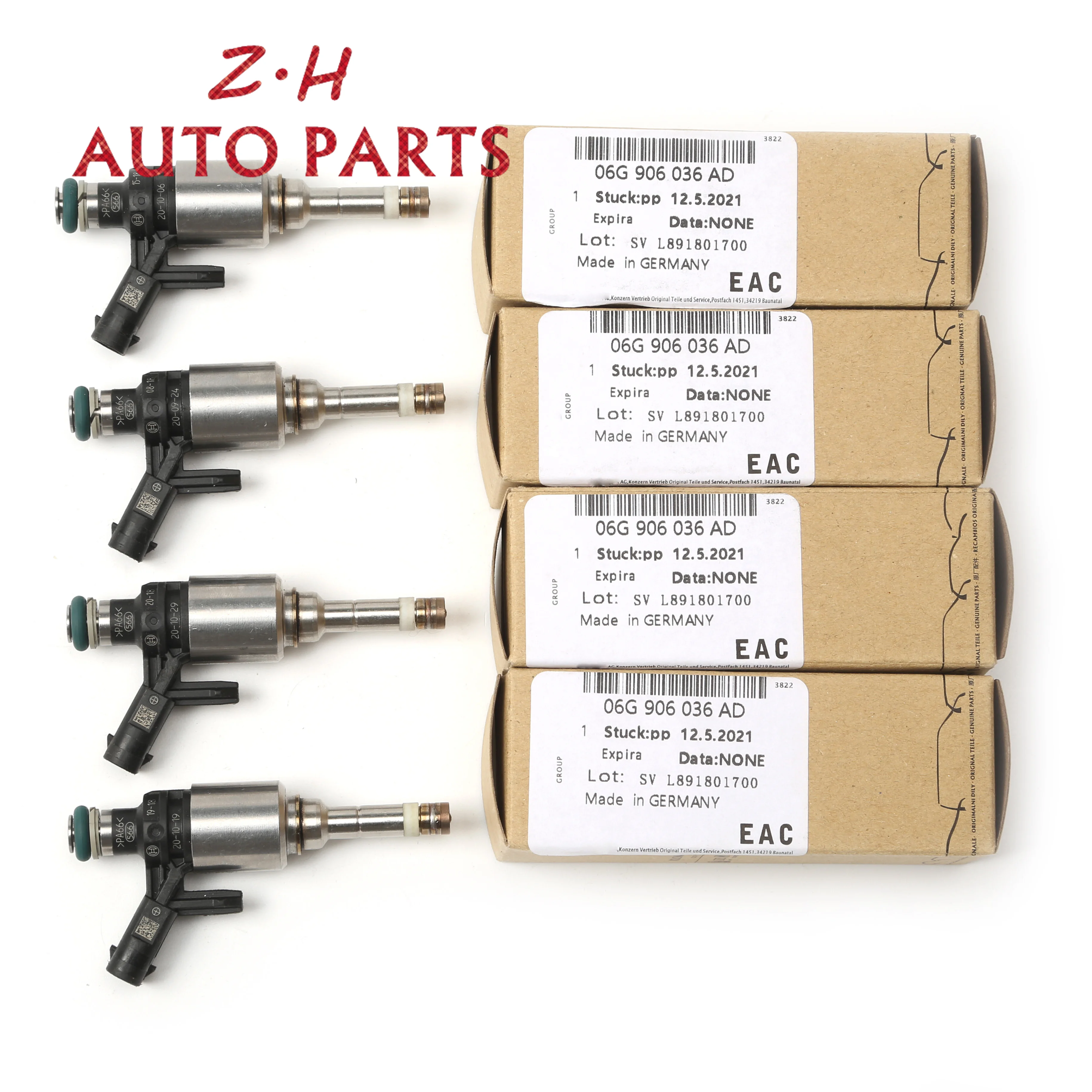 

New Engine Fuel Injector Set 4Pcs For VW GOLF Audi A3 Convertible 8V7 8VE S3 quattro CJXC TT Roadster FV9 06G906036AD 06L906036E