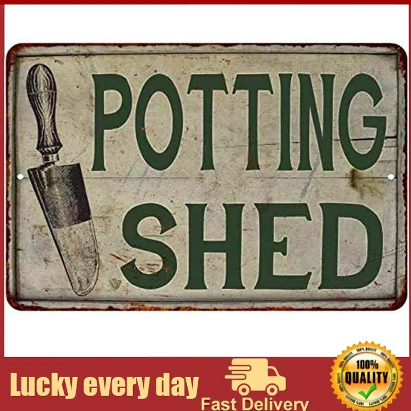 

Potting Shed Sign Garden Signs Gardening Vintage Decor She Shed Decorations Rustic Decorative Plaque Tin Moms Flowers Herbs