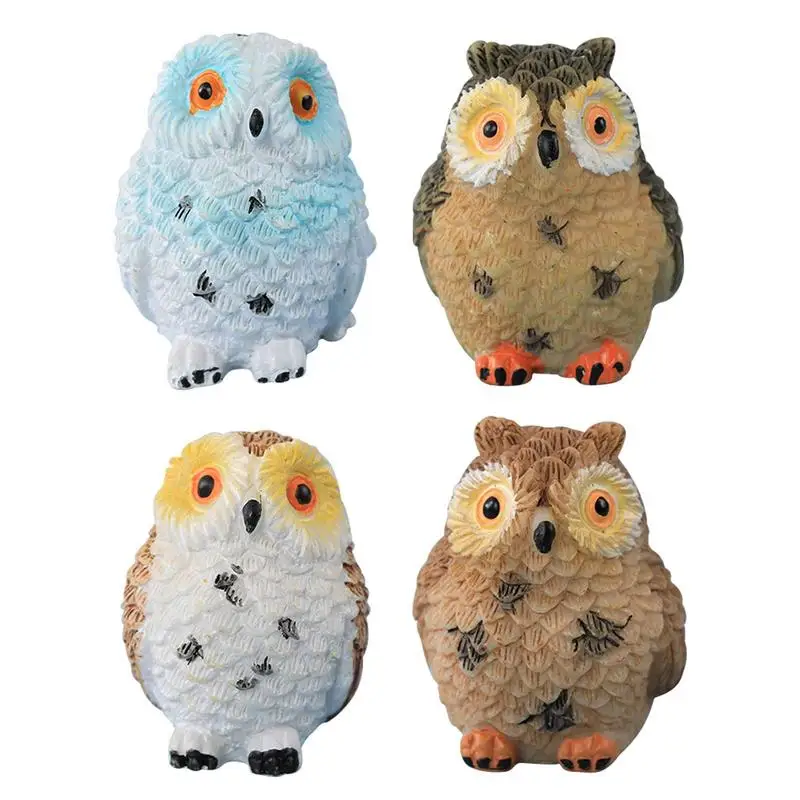 

Мини-статуя совы, Сказочная садовая Статуэтка для газона, планшетов, статуэтка совы, аксессуары для украшения дома и сада