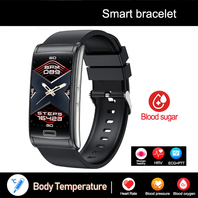 

Noninvasive Blood Glucose Smart Bracelet ECG+PTT Blood Pressure Healthy Thermometer Smart Watch IP68 Waterproof Sports Watch Men