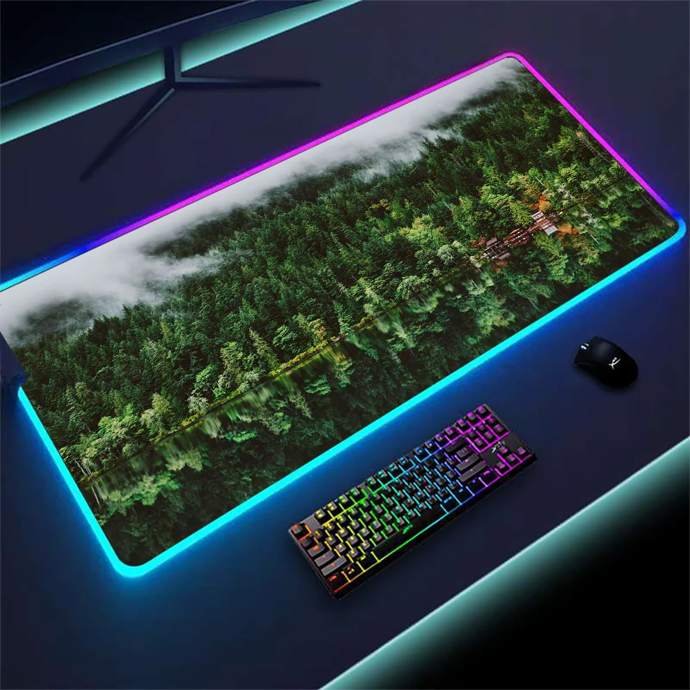 

Green Mousepad RGB LED Computer Desk Mat Large Mouse Pad Keyboard Accessories 1000x500mm Desktop Table Mat Pc Carpet Custom