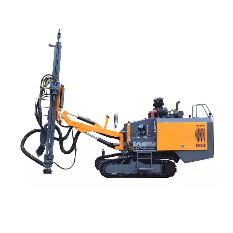 

30M Deep Mining Integrated Blaast Bore Hole Equipment Crawler Pneumatic DTH Drilling Rig Machine With Diesel Compressor