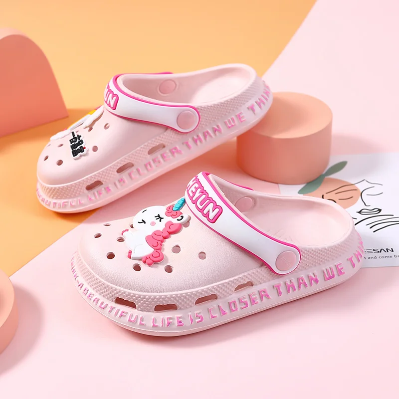 

Детские сандалии с пряжкой в виде единорога для мальчиков и девочек, съемные аксессуары для украшения сада