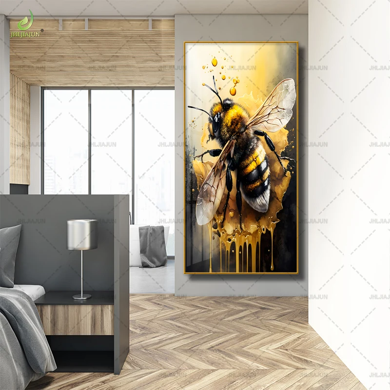 Золотая Роскошная живопись для украшения крыльца с фотографией пчелами