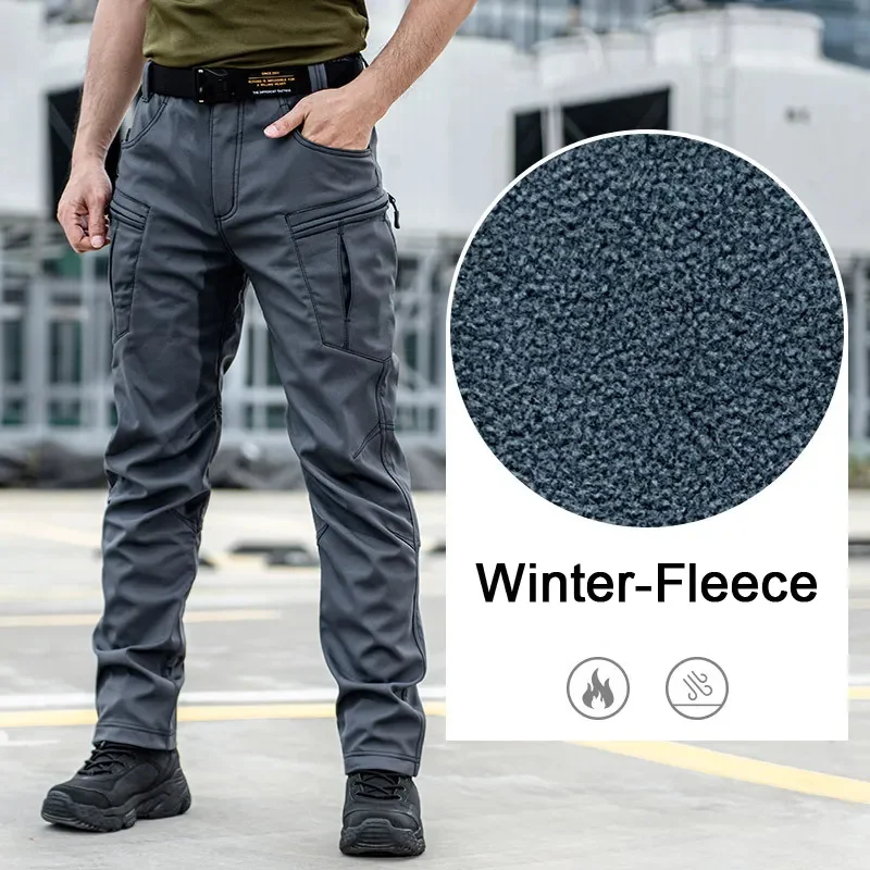 

Autumn Winter Cargo Pants Men Military Multi-pocket Elastic Jogger Outdoor Waterproof Tactical Trousers Combat SWAT Army Ripstop