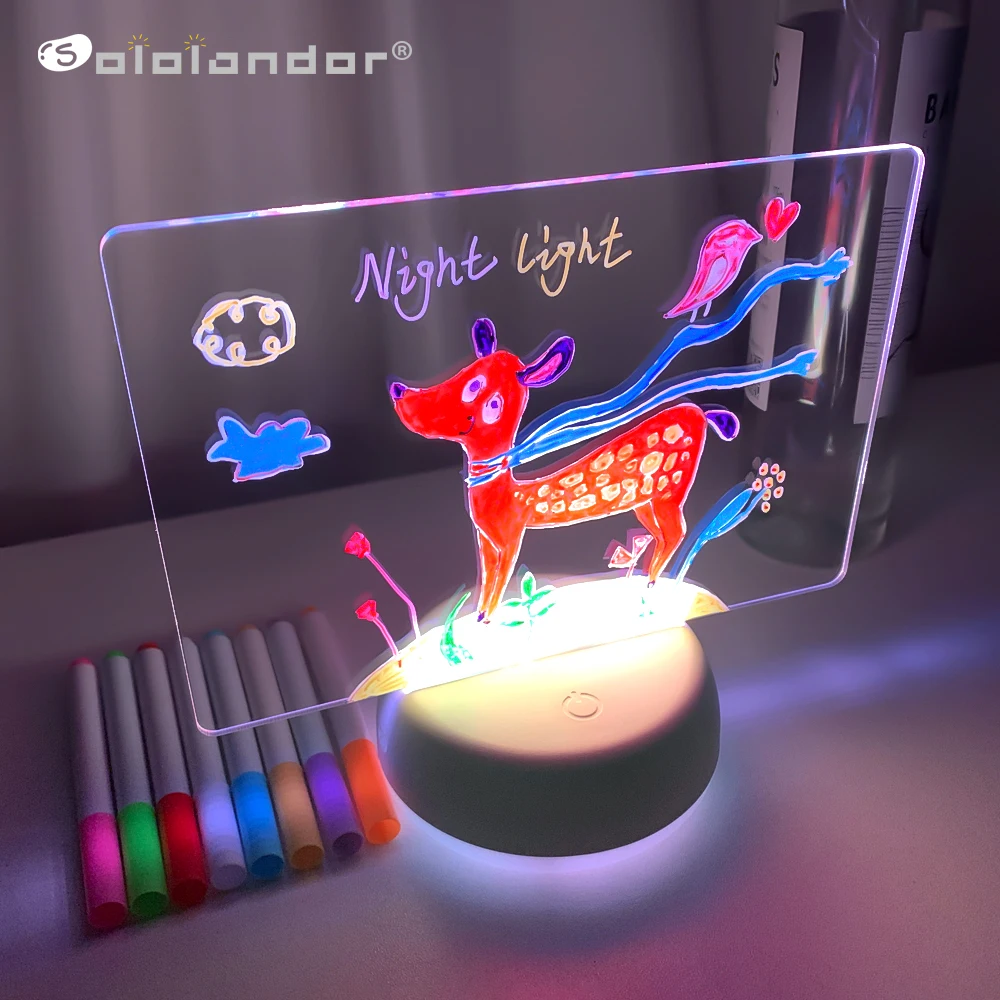 Rewritable Light Board For Desk Kids Bedroom Sleep Led Night