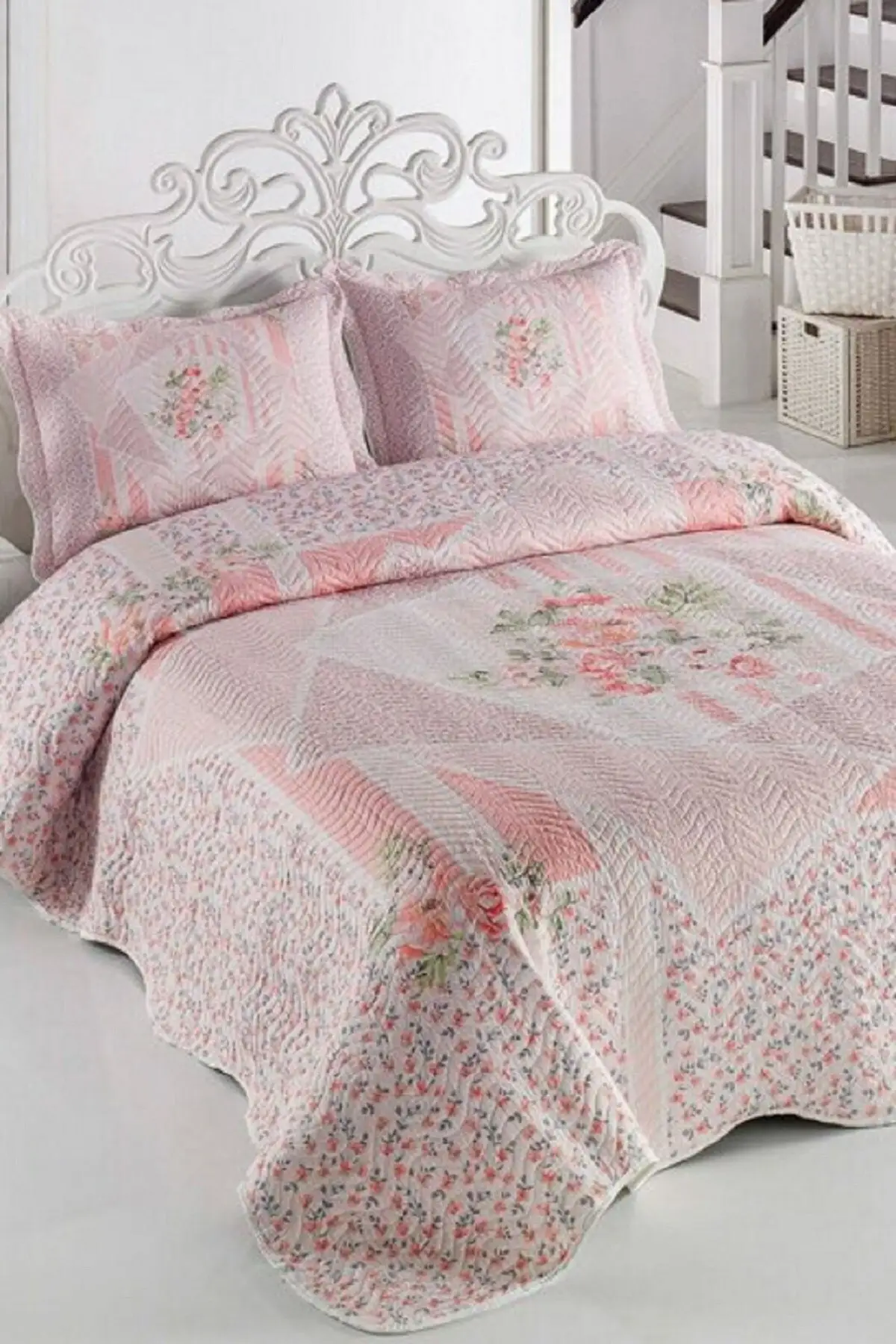 

Стеганое постельное белье, двойная кровать-Dolce Powder, 250x260 хлопок-полиэстер, Çarşafsız, розовый размер, размер, комнатный Текстиль