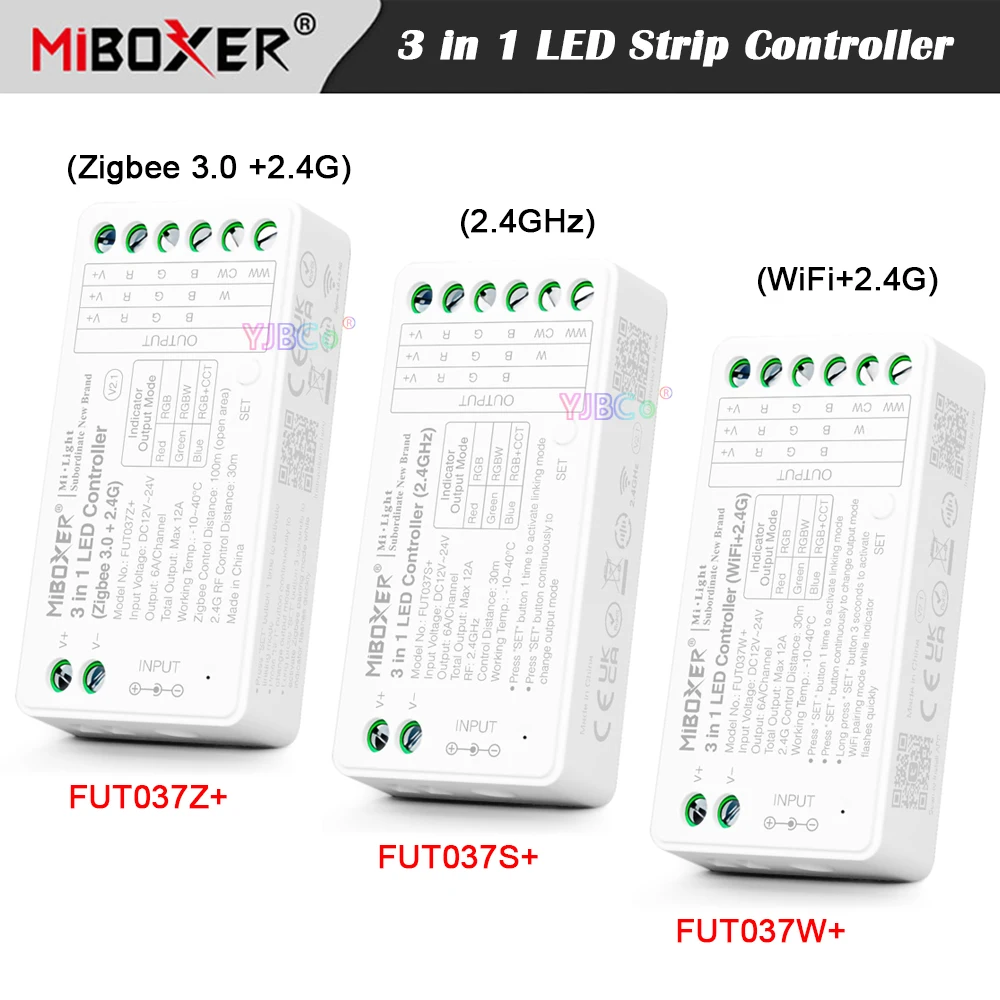 Miboxer Tuya APP RGB RGBW RGBCCT 3 in 1 Zigbee 3.0 2.4G WiFi LED Strip Light Controller DMX512 Lights tape Dimmer DC 12V 24V