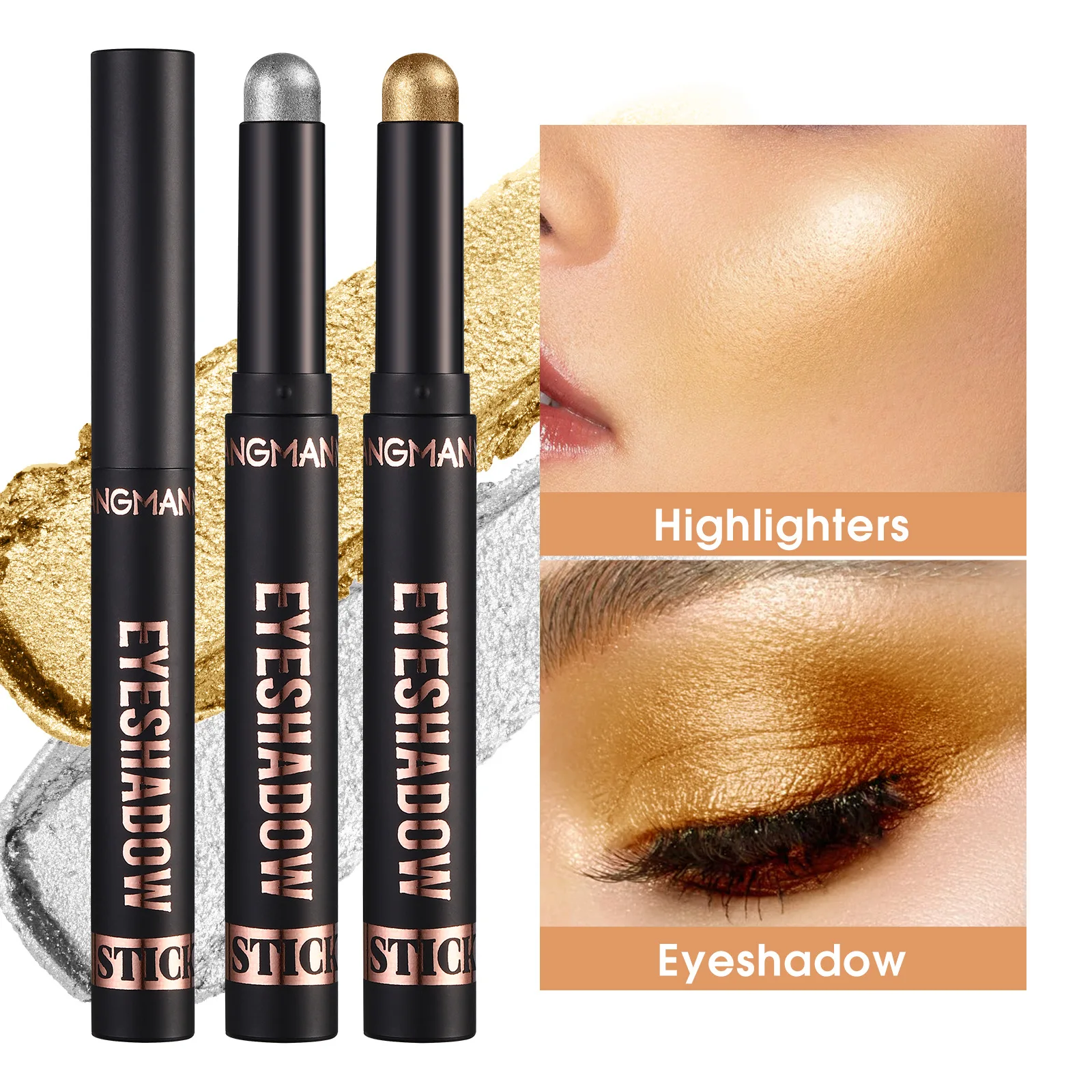 

Waterproof Pearlescent Eyeshadow Pencil Stick Shimmer Eye Shadow Pen Glitter Eyeliner Stick Highlighter Long Lasting Eye Makeup