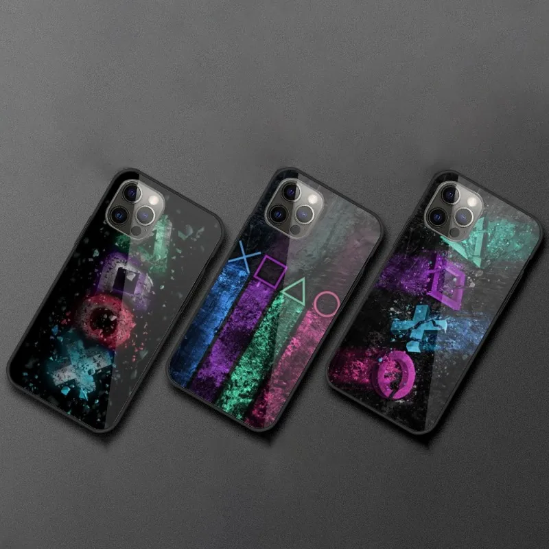 Чехол для телефона с кнопками и геймпадом IPhone 13 12 11 XS X 8 7 6 Plus Mini Pro Max SE 2022 черный