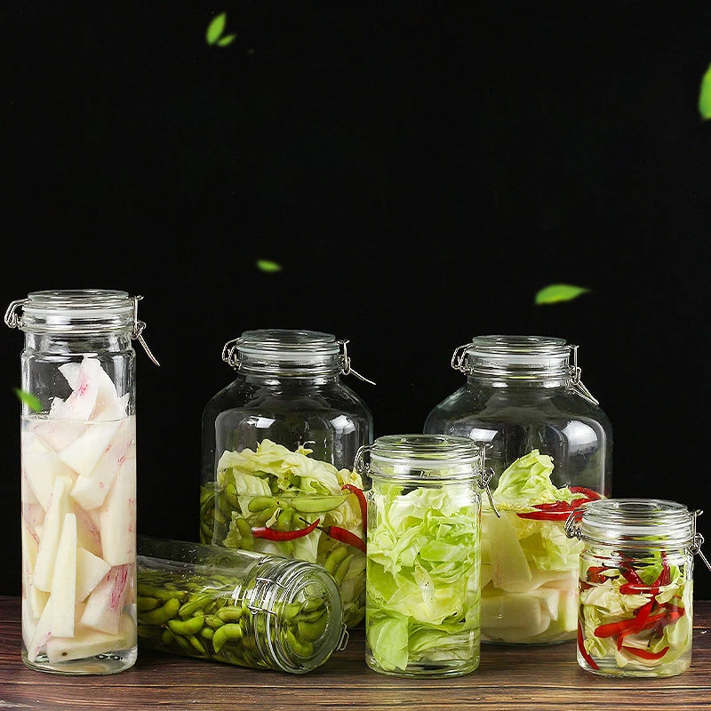 

Kitchen Airtight Jar Food Grade Glass Storage Jar Transparent Large Household Pickle Jar Lemon Passion Fruit Jar