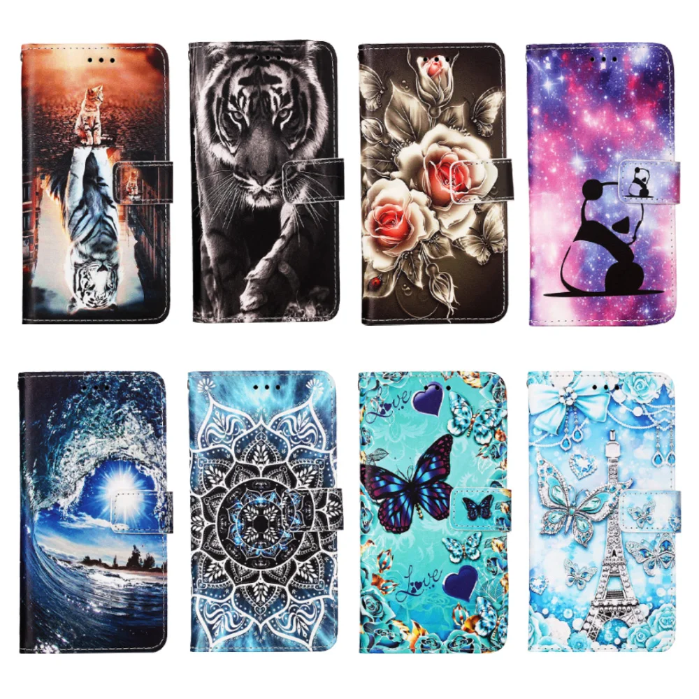 

Luxurious Painted 3D Leather Case For IPhone 11 8 7 6SPlus 6Plus XS Max XR SE2020 Multi-function card pack with hiding bracket
