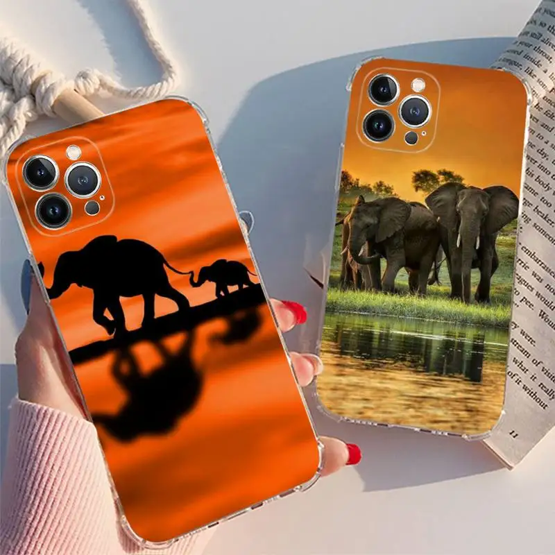 

Animal Elephant Phone Case For iPhone XR X XS Max 14 13 Pro Max 11 12 Mini 6 7 8 plus SE 2020 Printing Cover