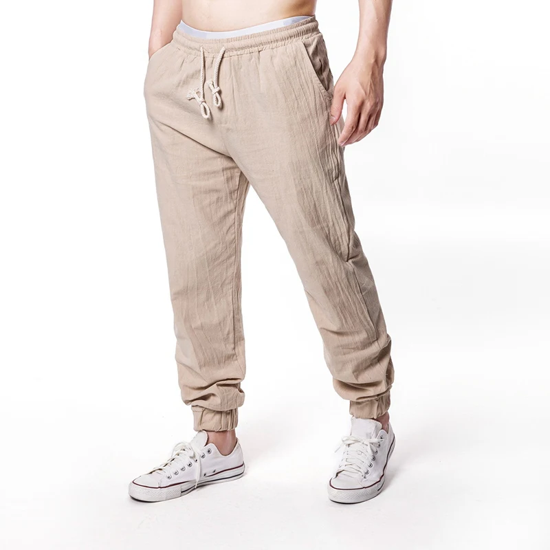 

2022 Summer New Pants Men's Casual Loose Solid Color Elastic Waist Pants Sportswear Male Trousers Clothing