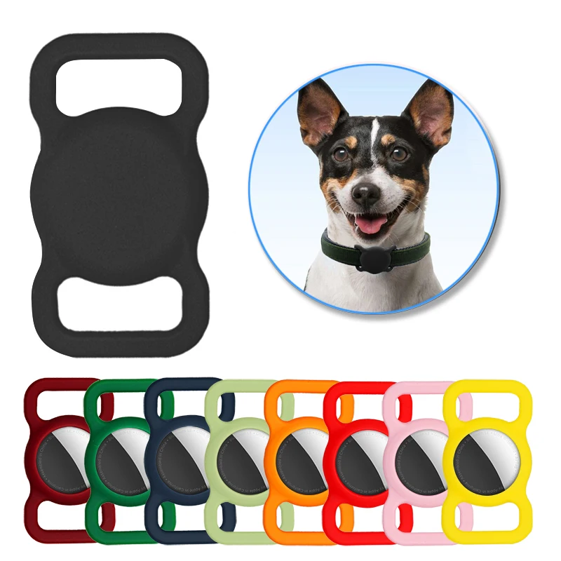 Dog Collar Holder ID Brand New Silicone Airtag Holder Round Airtag Case Air Tag Holder Cover Badge Pet Accessories