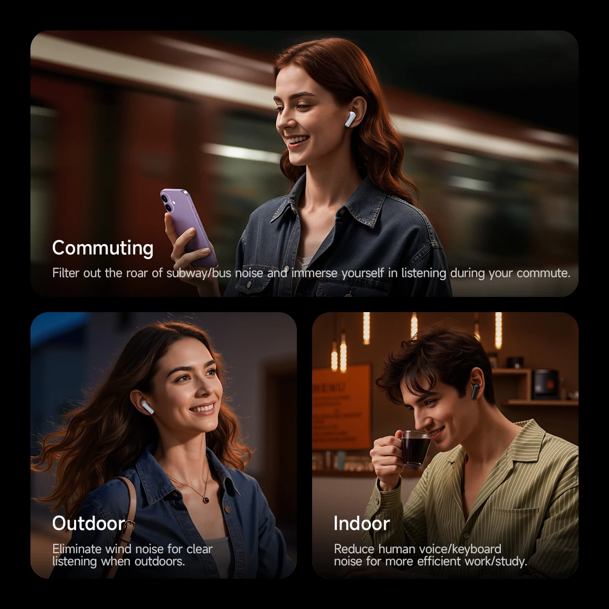 Фото Беспроводные наушники Hoco EQ35 Rhyme True Wireless с Bluetooth 5.4, ANC, ENC, адаптивной шумоподавляцией в реальном времени, 6 микрофонами и звуком высокого разрешения. №2