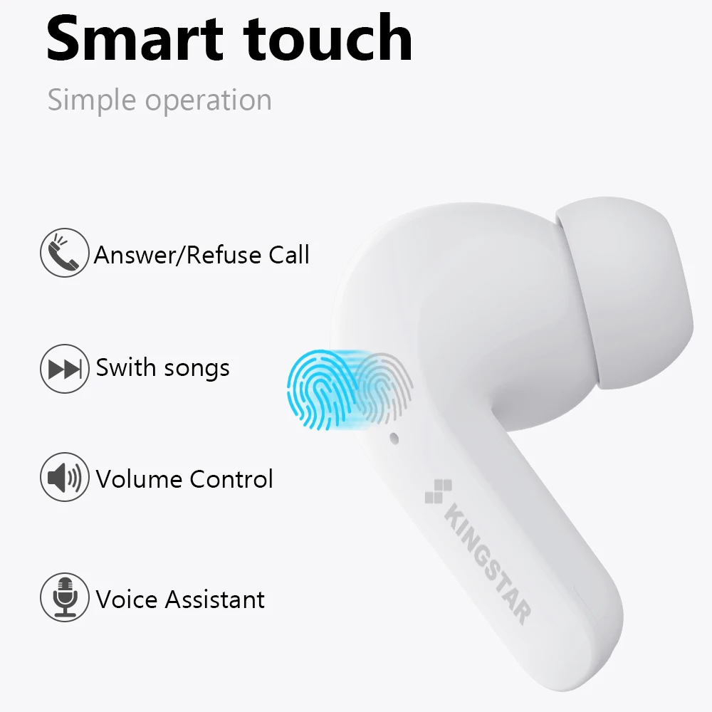 KINGSTAR Wireless Earphones Bluetooth Headphone Noise Calcelling Smart Touch Headset Sports Earbuds For iPhone Huawei Xiaomi | Электроника