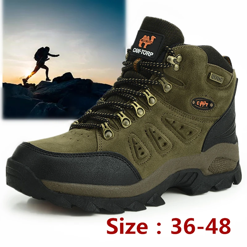 

New Men Women Ankle Boots Leather Tactical Shoes Soft Hiking Outdoor Shoes Mountain Sport Boots Hunting Men Sneakers