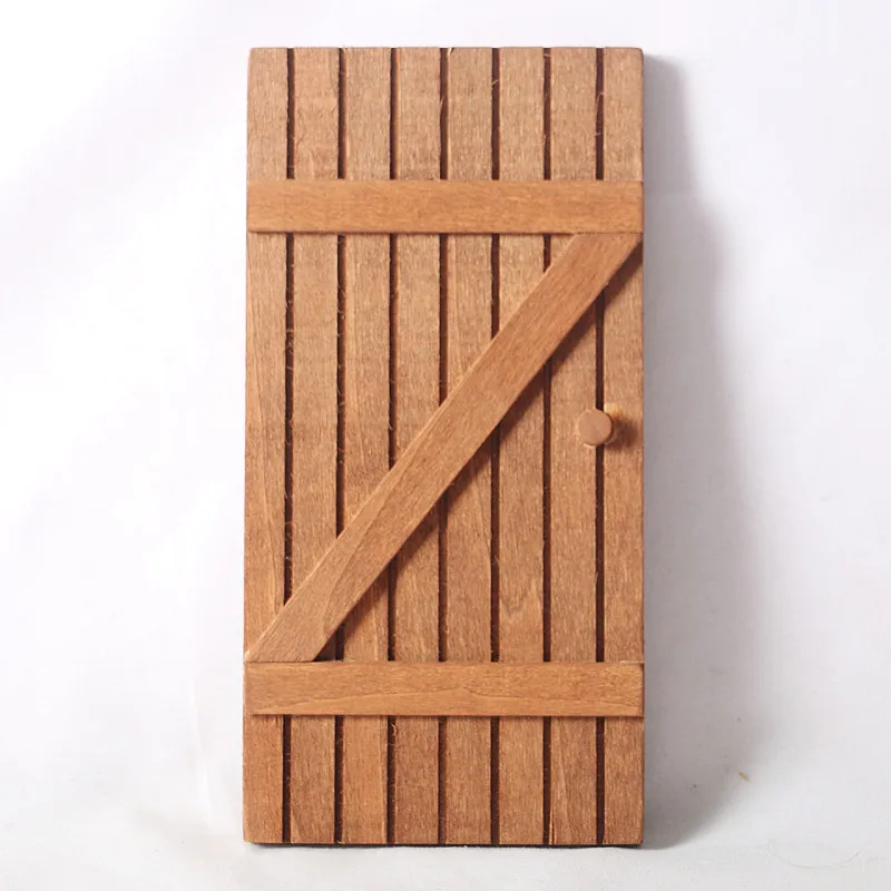 

1:12 Кукольный домик, маленькая коричневая деревянная дверь, Рождественское украшение, модель, аксессуары