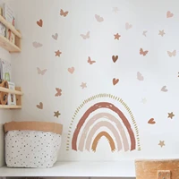 funlife%c2%ae boho rainbow hearts butterfly star wall decals wall stickers waterproof children kids bedroom babys room home decor
