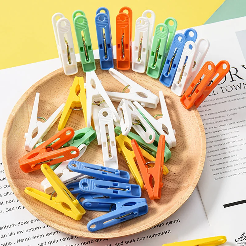 

Plastic Clothespin 20Pcs Household Strong Air Drying Windproof Mixed Color Multifunctional Fixing Clip Socks Underwear Hanger