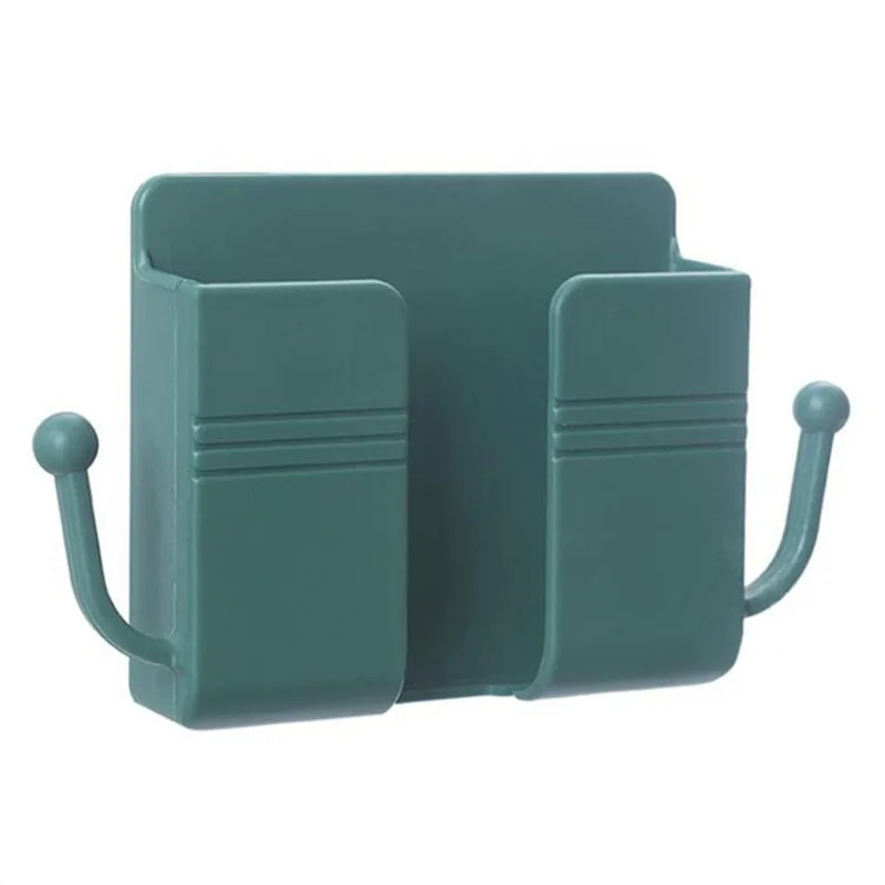 

Wall Mount Phone Holder Self-Adhesive Wall Organizer Storage Box Plastic Charging Phone Stand Remote Wall-Mounted Phone Bracke