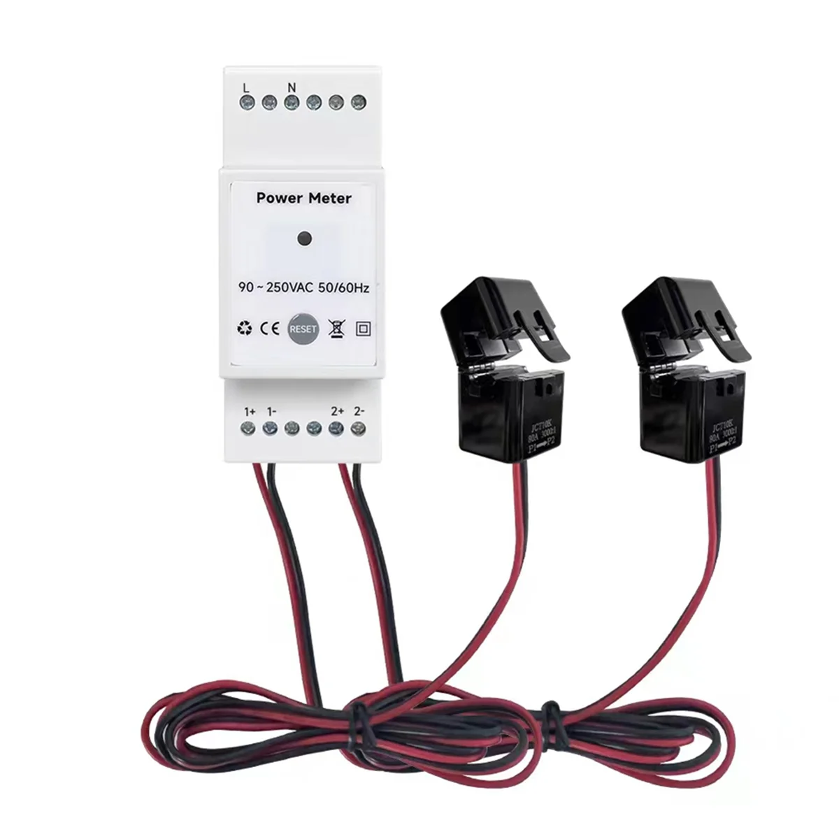 Счетчик энергии Tuya Smart Life Wi-Fi двунаправленный 2-канальный Din-рейка с экспортным