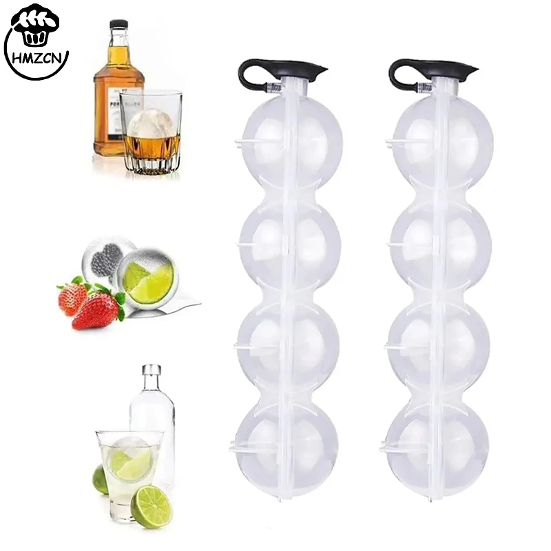 Ice Cube Makers 4 Hole Round Ice Hockey Mold Whisky Cocktail Vodka Ball Ice Mould Bar Party Kitchen Ice Box Ice Cream Maker Tool
