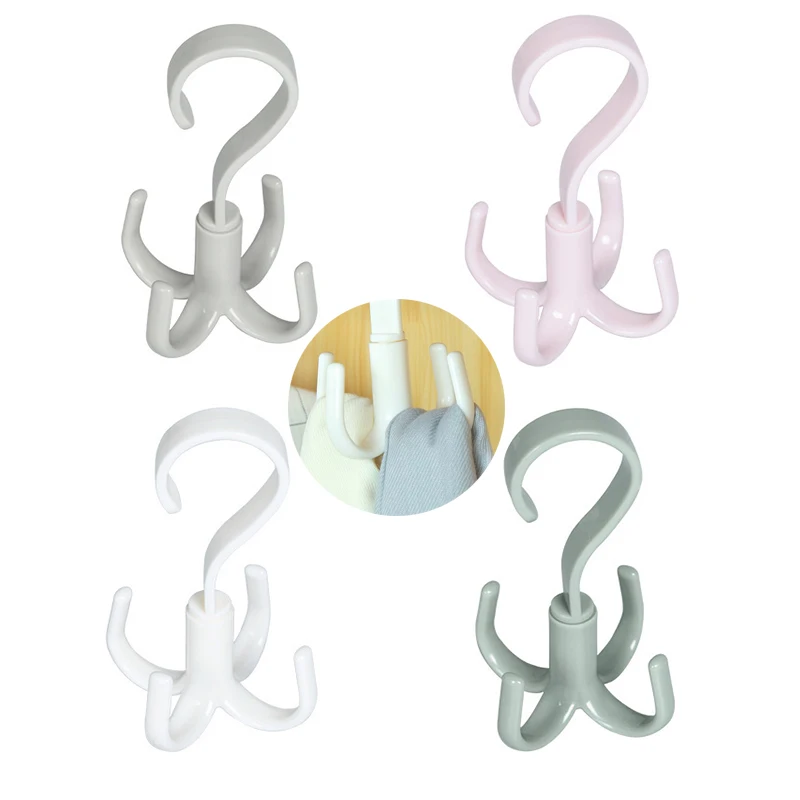 

Multi-functional 360 Degree Rotary Wardrobe Household Hook Tie Bag Hanger Hanging Scarf With Q