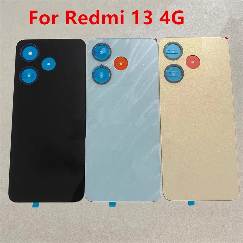 Фото Задняя крышка аккумулятора Redmi 13 для Xiaomi Redmi 13 4G, задний чехол, замена запасных частей для ремонта + объектив камеры №3