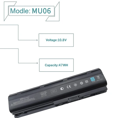 Аккумулятор MU06 для ноутбука HP 593553-001, CQ32, CQ42, CQ43, DM4, G4, G6, G7, CQ43, CQ62, CQ72