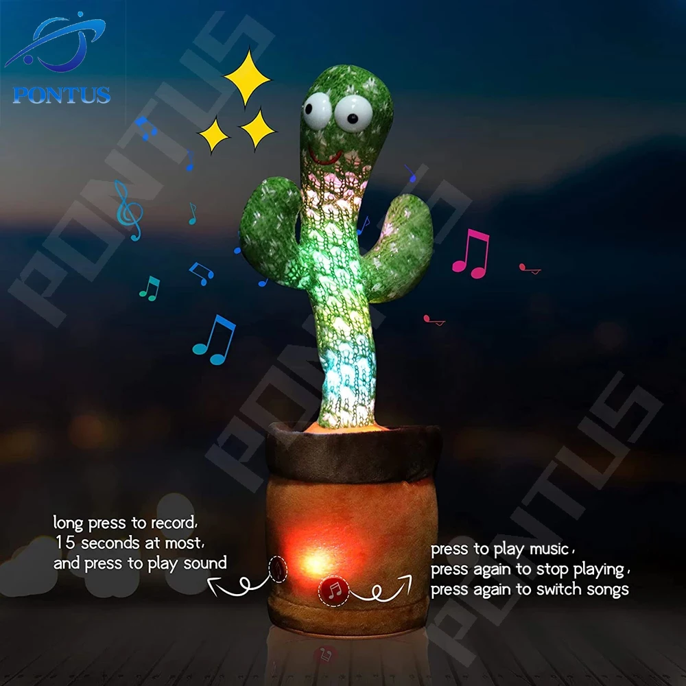 Скидка Динамик танцующий кактус 120 песня говорящая Usb зарядка голосовой Повтор плюшевая игрушка искусственная говорящая плюшевая игрушка плюшевы...