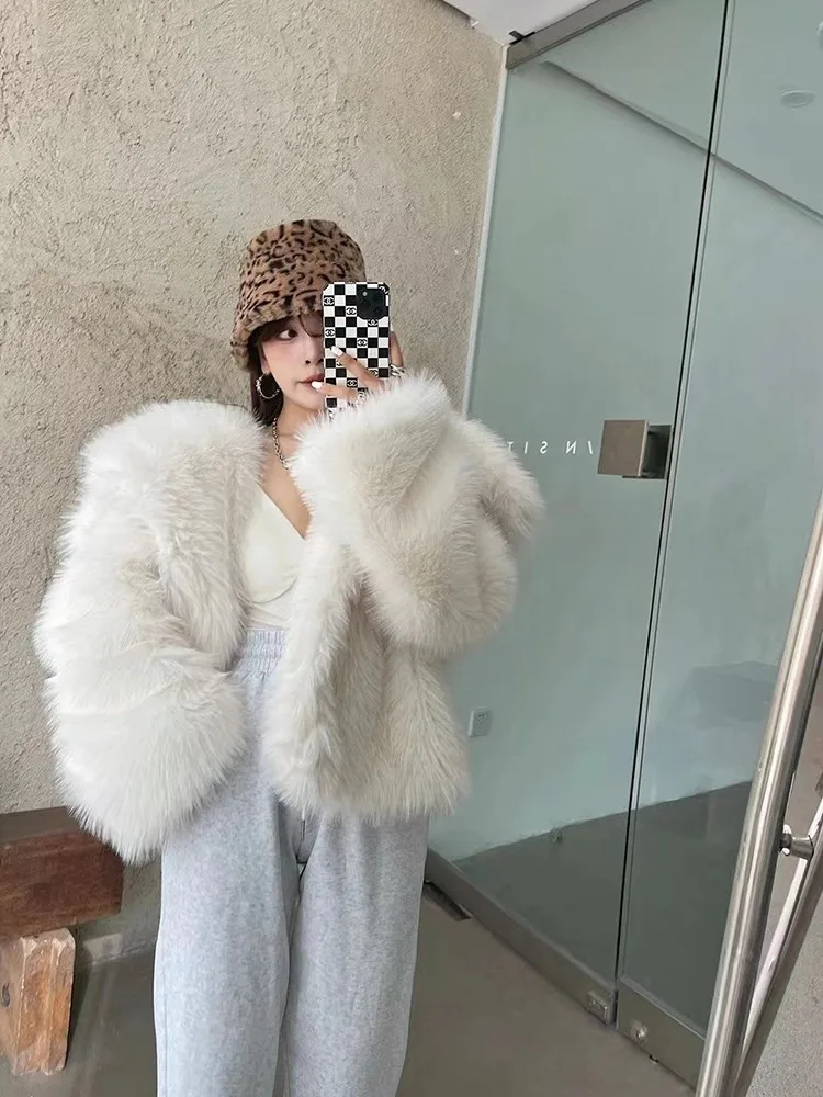 

Зимняя женская толстая стандартная свободная короткая однотонная верхняя одежда белого цвета