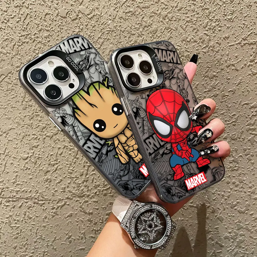 Чехол для телефона Человек-паук Groot Iron Man Samsung Galaxy S25 2S4 S23 S22 S21 S20 S30 FE ULTRA PLUS Жесткий