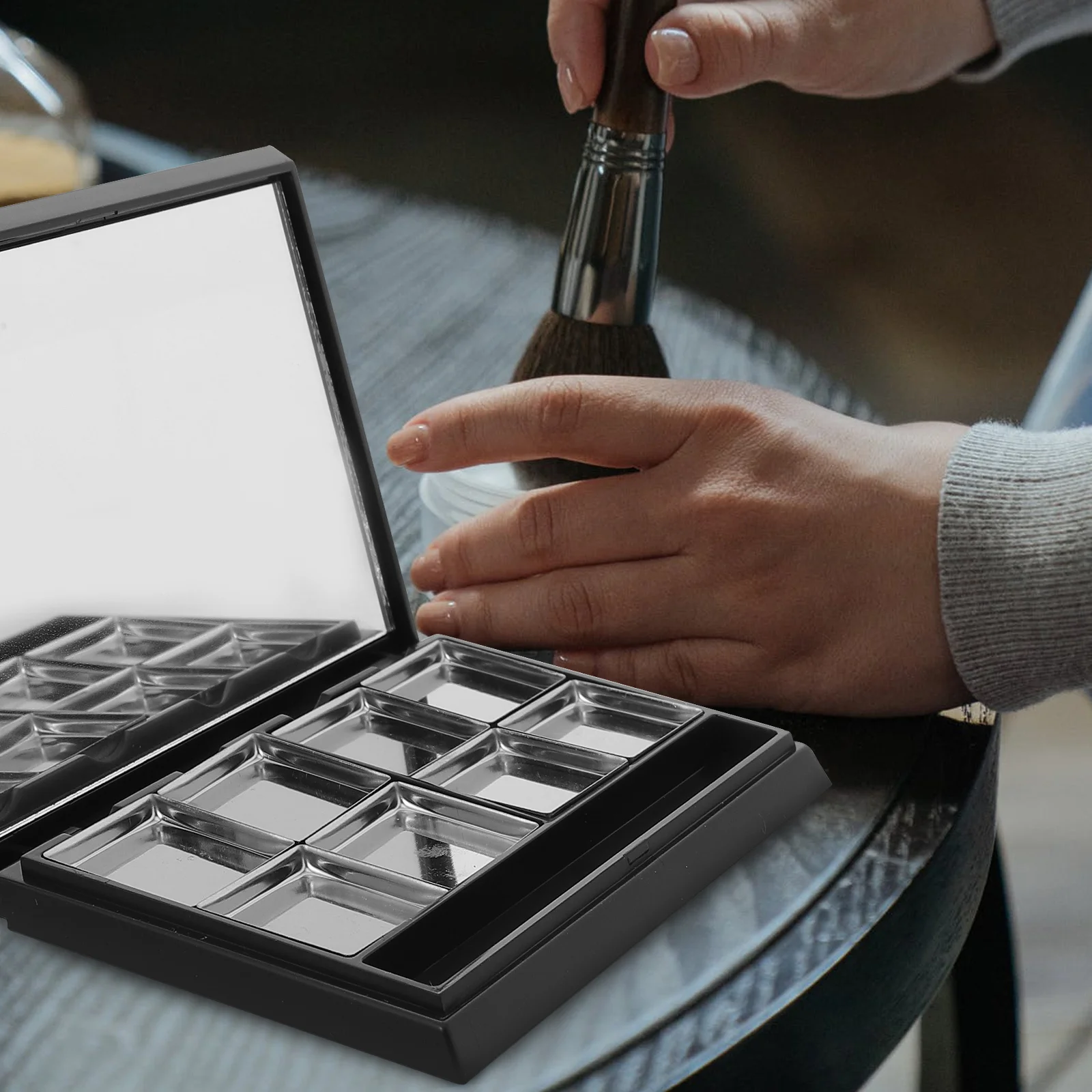 Тени для век DIY Палитра теней Пустая палетка путешествий Abs Чехол хранения помады