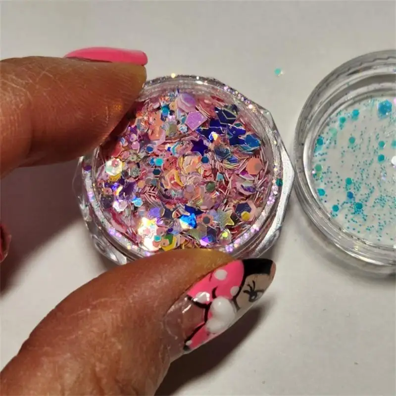 

Iridescent Crystal Flakes Sequins Holographic Sparkle Chameleon Color Nail Glitter Mix Star Hexagon Butterfly Paillette Confetti