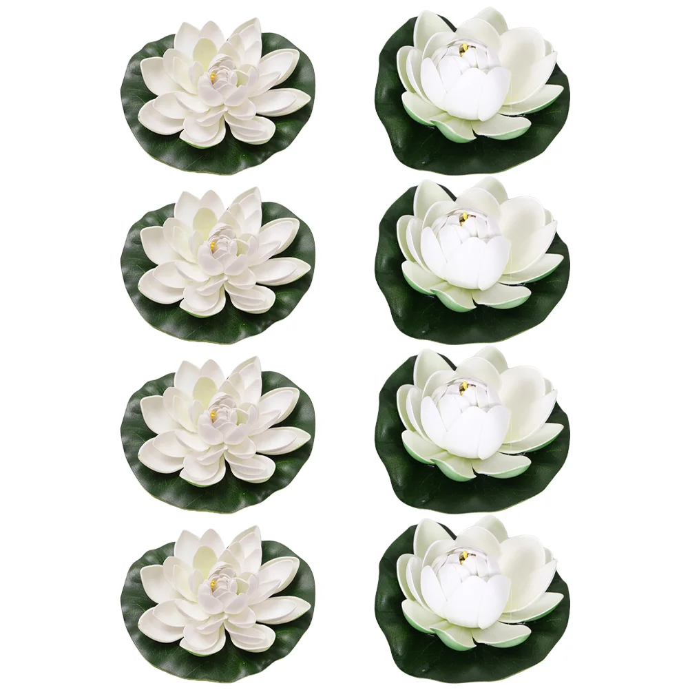

Lotus Floating Lily Flower Artificial Decor Pond Watergreen Flowers Pool Padsleaves Home Leaf Aquarium Fake Pad Fish Tank