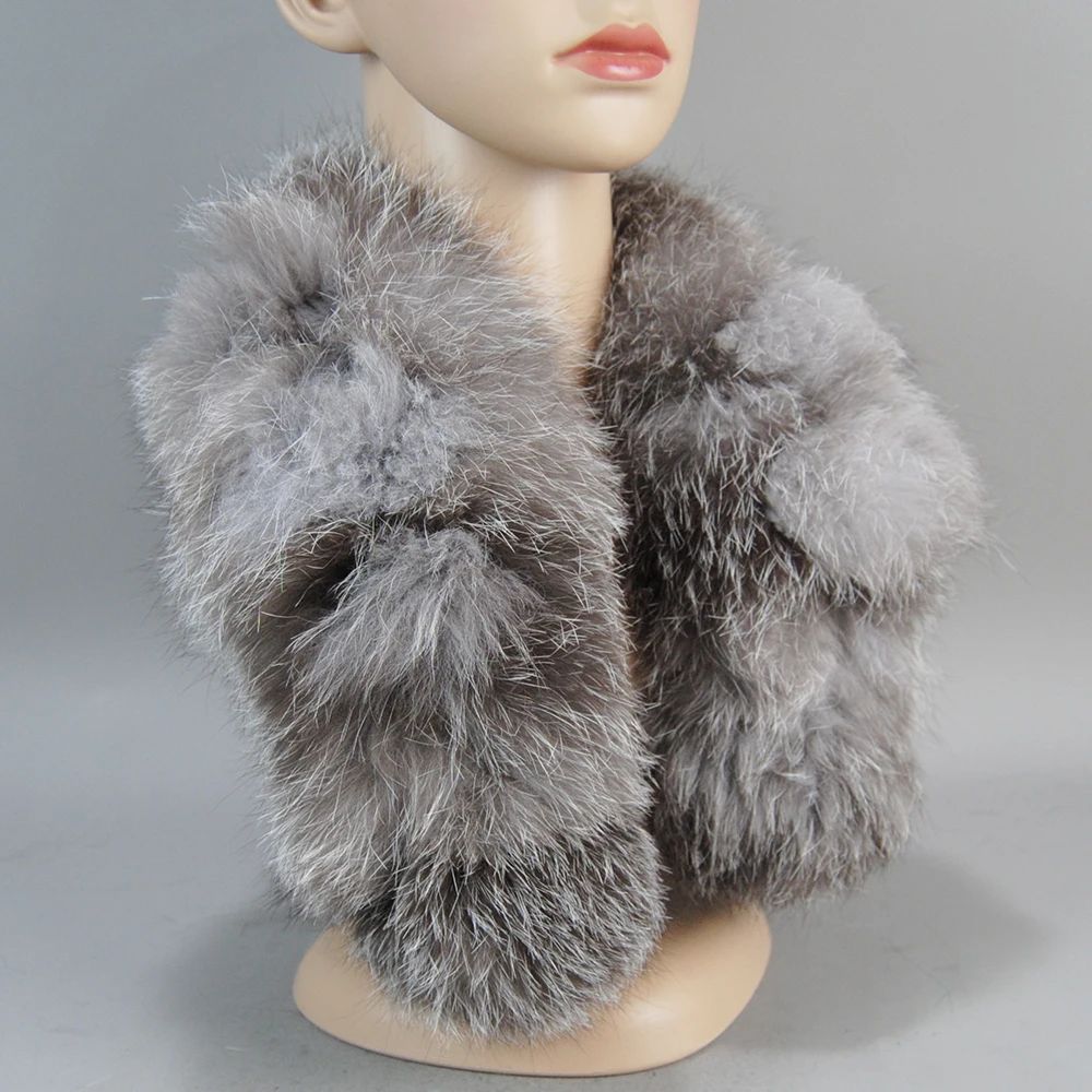 Женские черные лисьи шарфы