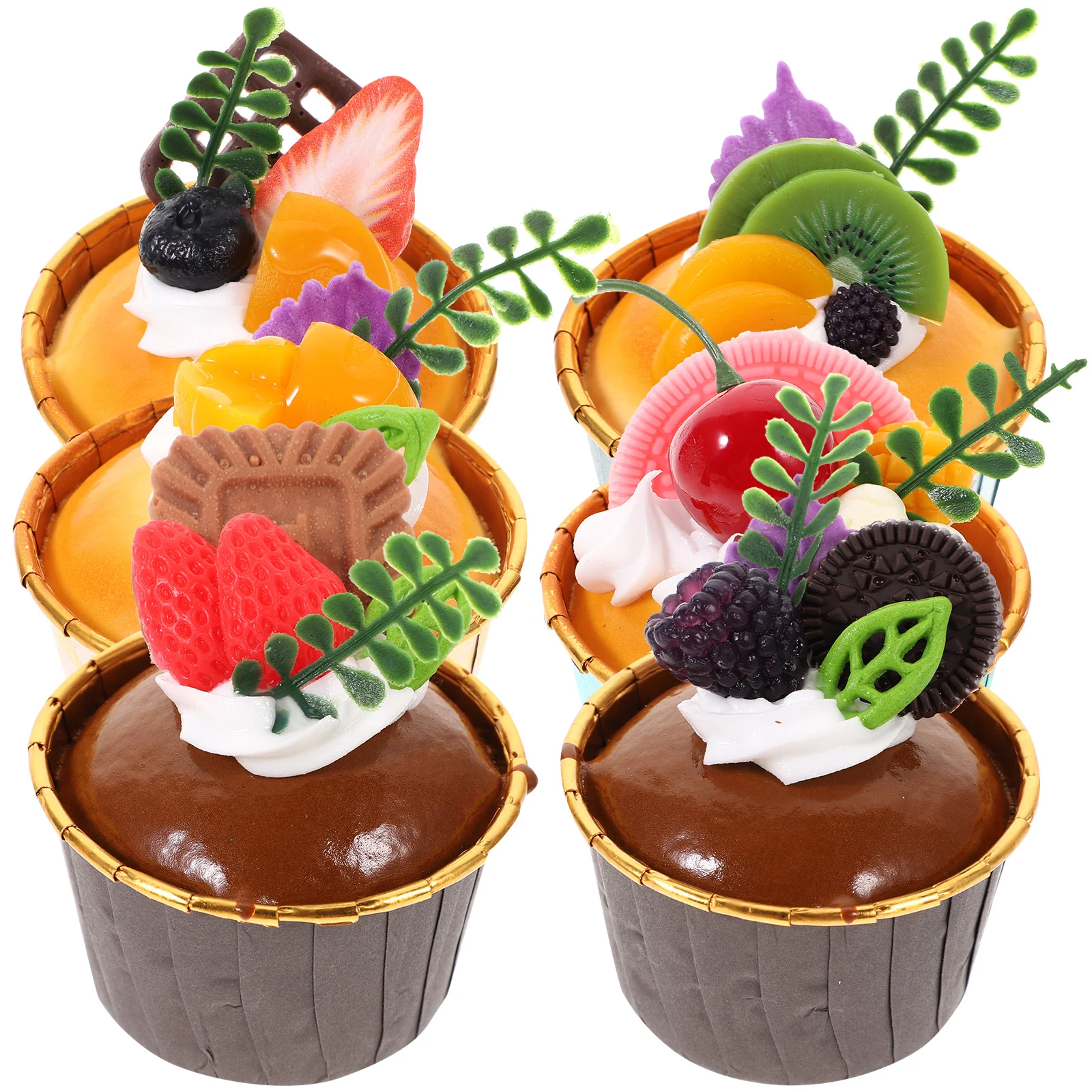 

6 Pcs Ice Cream Decorations Simulation Cake Home Decors Models Photo Props Decorate Tabletop Plastic Ornament