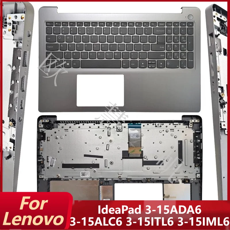 Фото Новые ремонтные комплектующие для ноутбуков Lenovo IdeaPad 3-15ADA6, 3-15ALC6, 3-15ITL6, 15IML6: крышка корпуса (пальмрест) с клавиатурой US/UK/RU/FR/SP №1