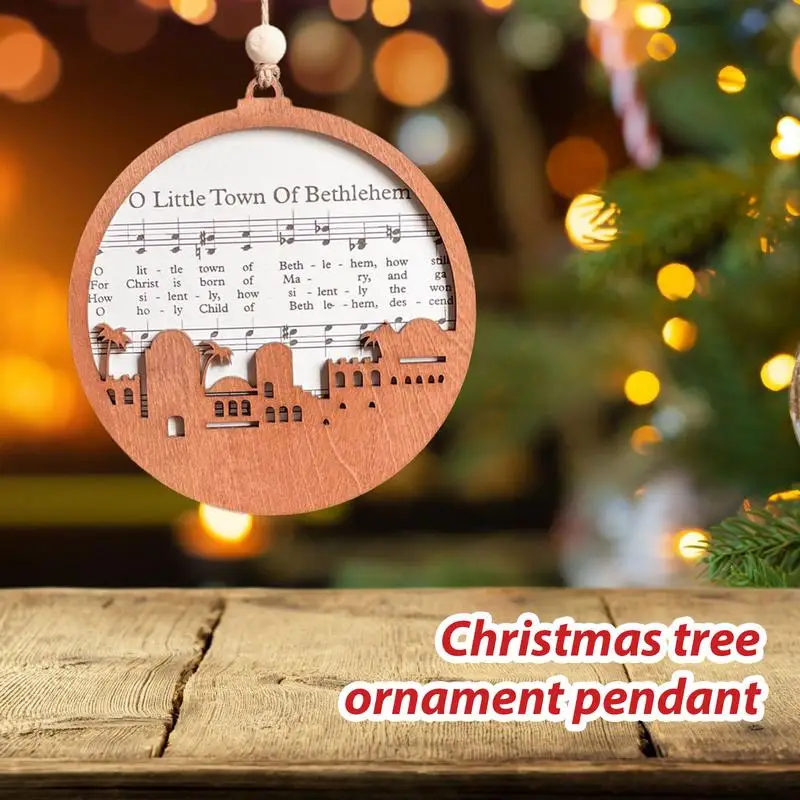 Деревянный рождественский орнамент музыкальный лист деревянные украшения